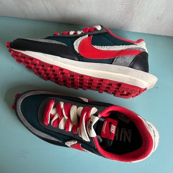 Nike LD Waffle Sacai Undercover Sneaker Midnight Spruce University Red Size 6 main image 14